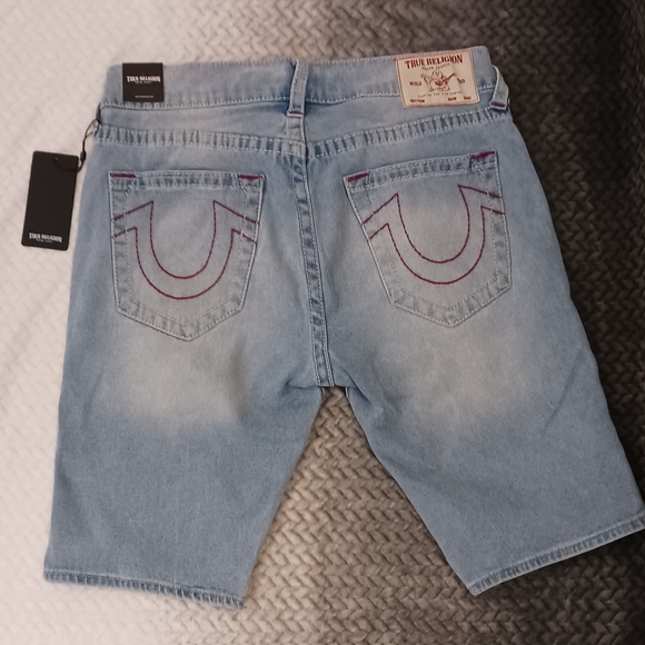 True Religion Light Blue Denim Shorts - Picture 1 of 10
